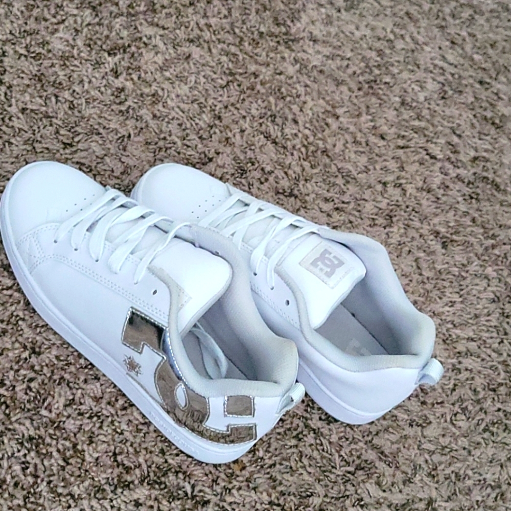 White and silver women's DC's size 7.5